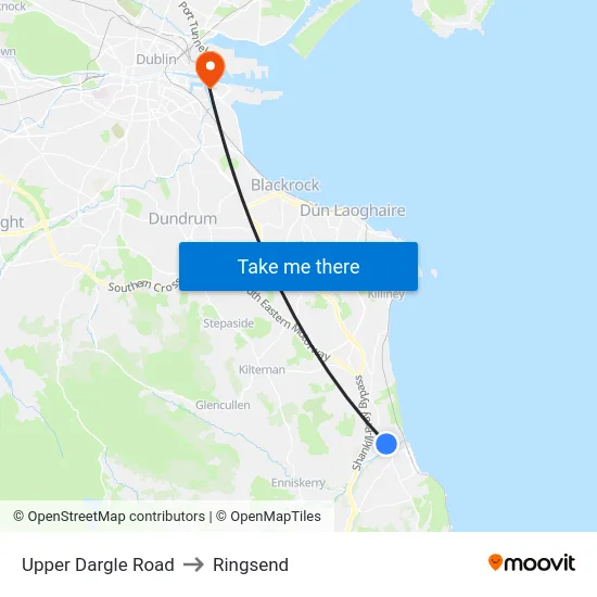 Upper Dargle Road to Ringsend map