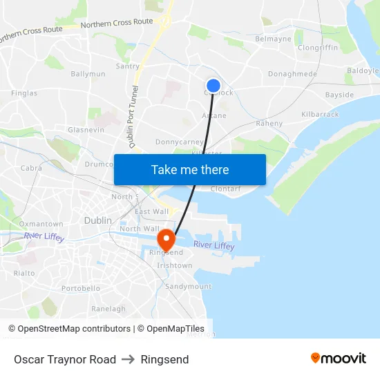 Oscar Traynor Road to Ringsend map