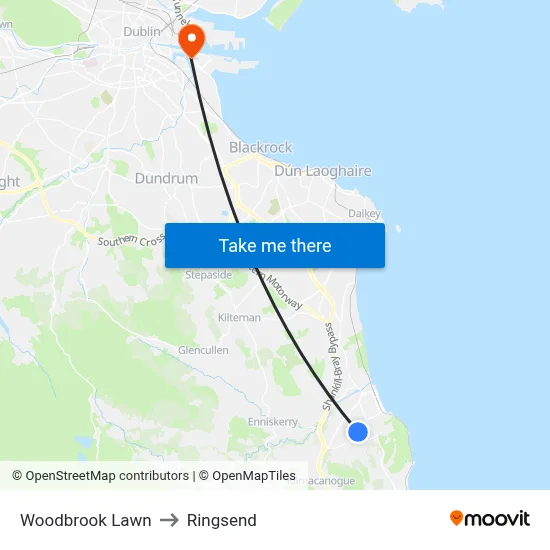 Woodbrook Lawn to Ringsend map