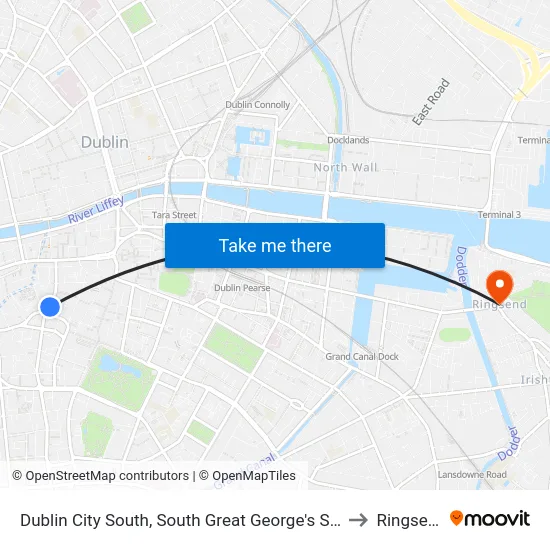 Dublin City South, South Great George's Street to Ringsend map