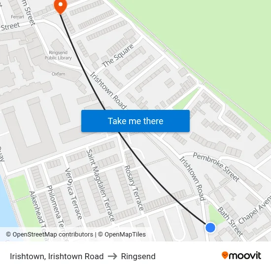 Irishtown, Irishtown Road to Ringsend map