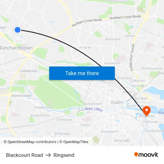 Blackcourt Road to Ringsend map