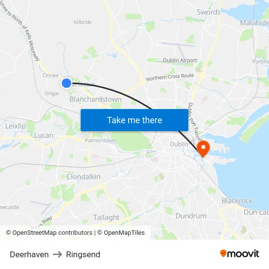 Deerhaven to Ringsend map