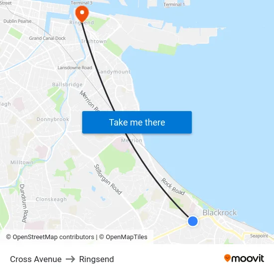 Cross Avenue to Ringsend map
