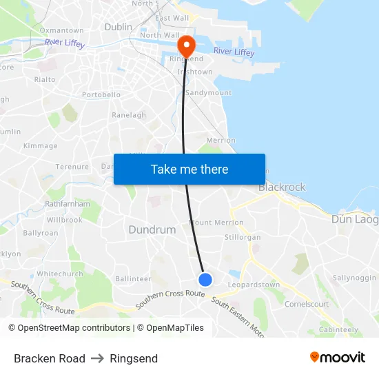 Bracken Road to Ringsend map