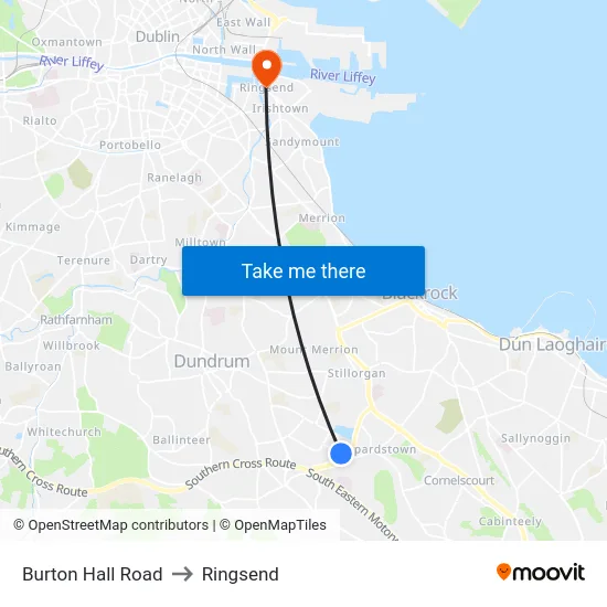 Burton Hall Road to Ringsend map