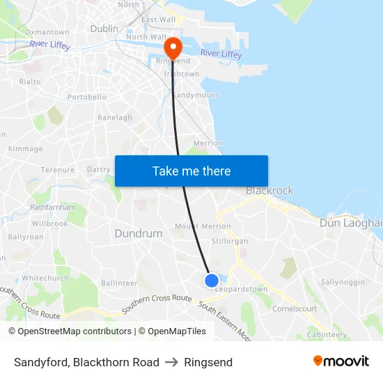 Sandyford, Blackthorn Road to Ringsend map