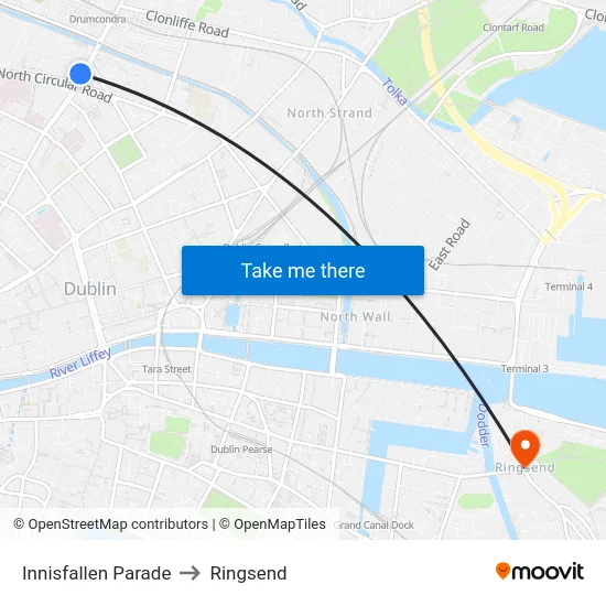 Innisfallen Parade to Ringsend map
