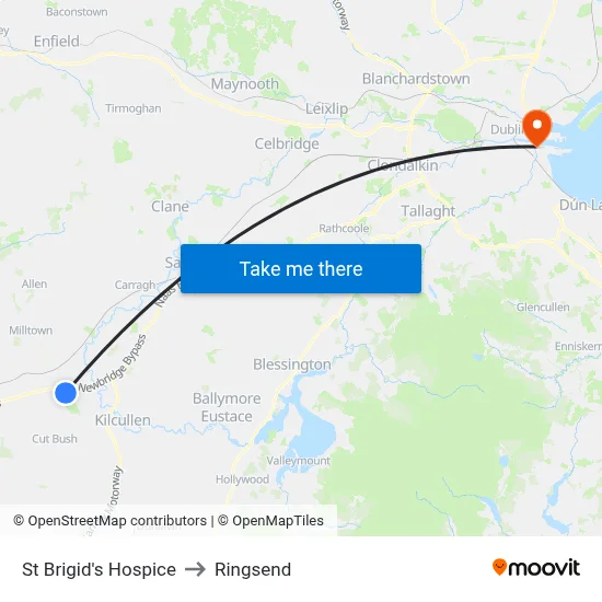 St Brigid's Hospice to Ringsend map