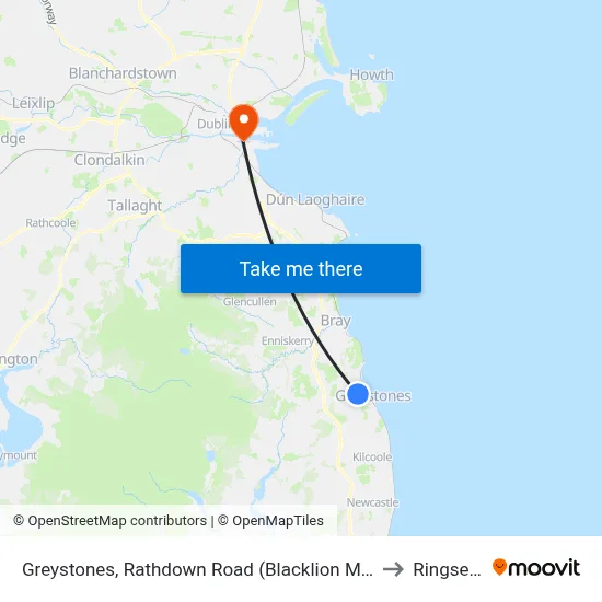 Greystones, Rathdown Road (Blacklion Manor) to Ringsend map