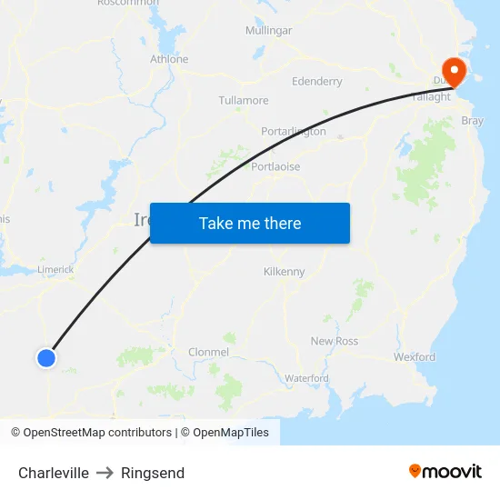 Charleville to Ringsend map