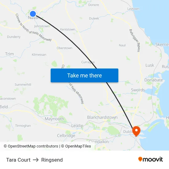 Tara Court to Ringsend map