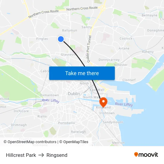 Hillcrest Park to Ringsend map