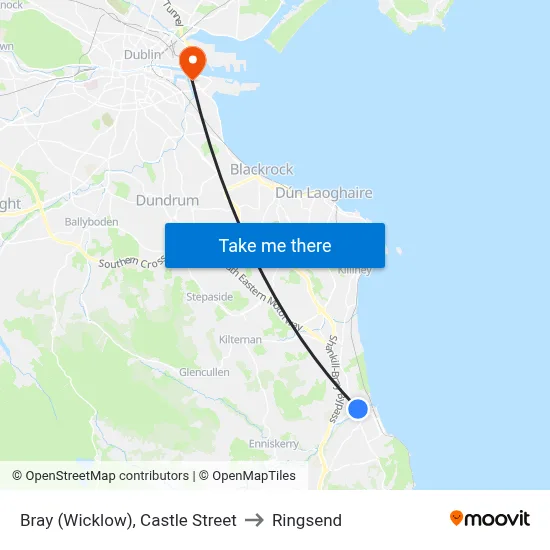 Bray (Wicklow), Castle Street to Ringsend map