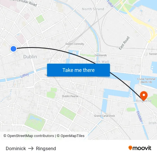 Dominick to Ringsend map
