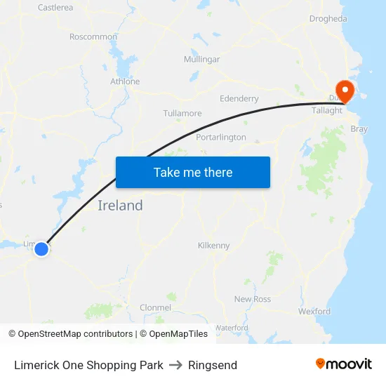 Limerick One Shopping Park to Ringsend map