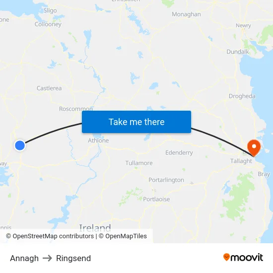 Annagh to Ringsend map