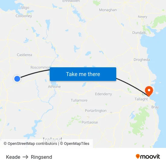 Kead to Ringsend map
