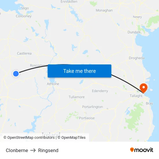 Clonbern to Ringsend map
