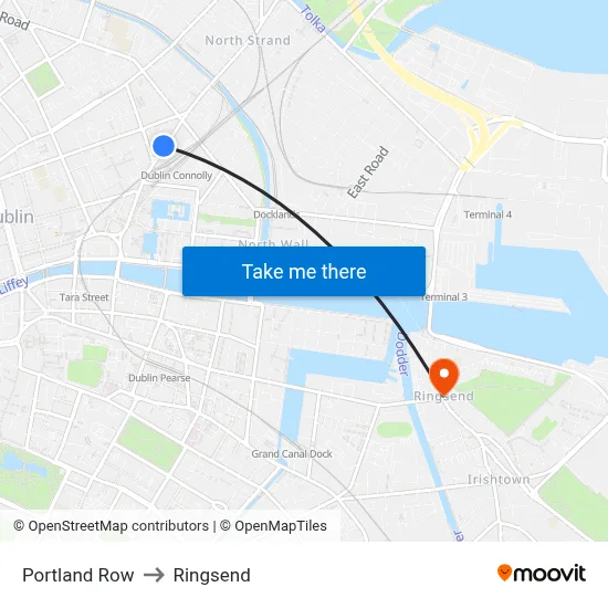 Portland Row to Ringsend map