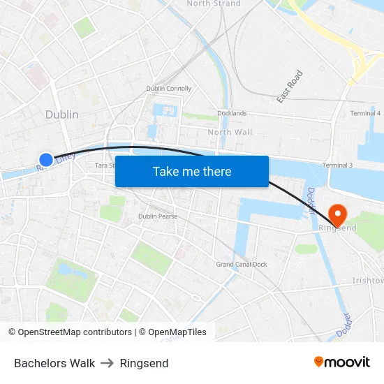 Bachelors Walk to Ringsend map