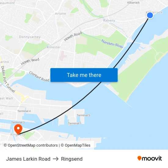James Larkin Road to Ringsend map
