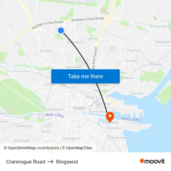 Crannogue Road to Ringsend map