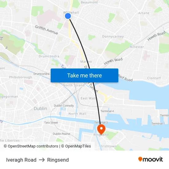Iveragh Road to Ringsend map