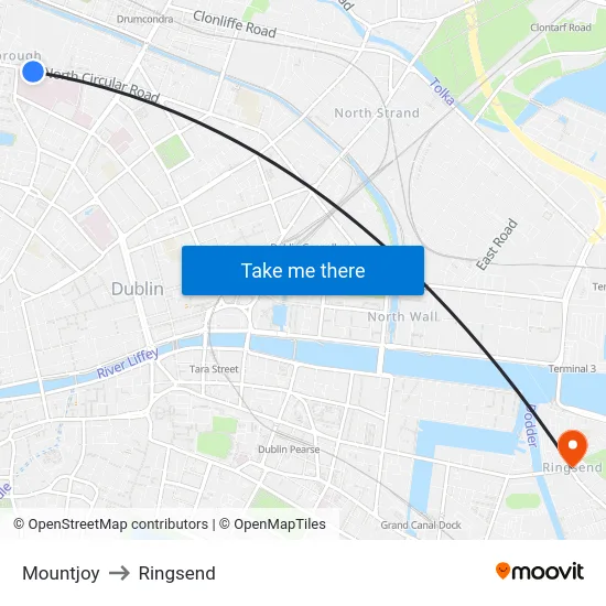 Mountjoy to Ringsend map