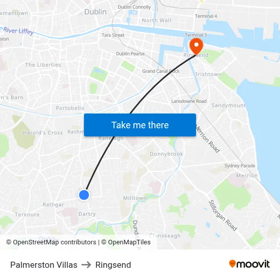 Palmerston Villas to Ringsend map