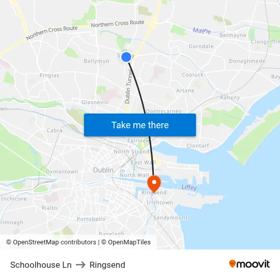 Schoolhouse Ln to Ringsend map