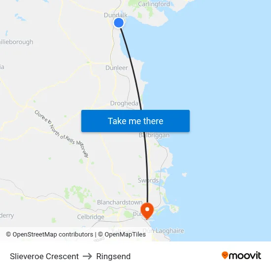 Slieveroe Crescent to Ringsend map