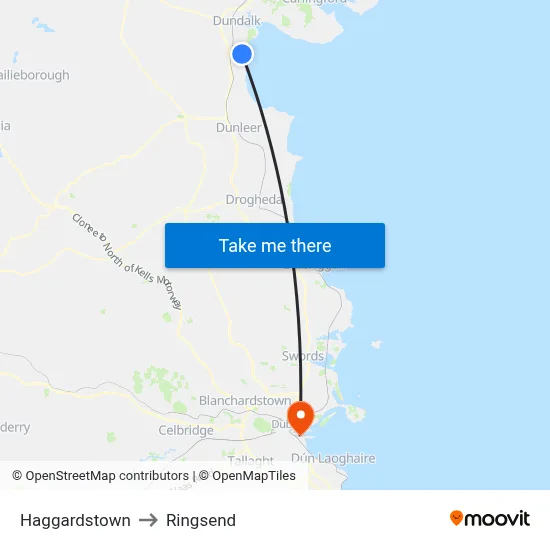 Haggardstown to Ringsend map