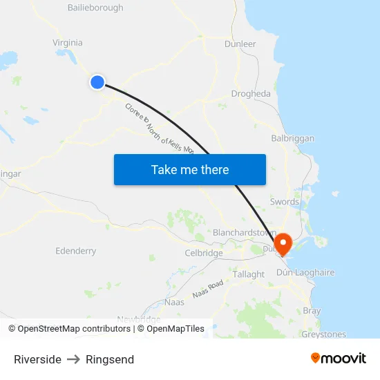 Riverside to Ringsend map
