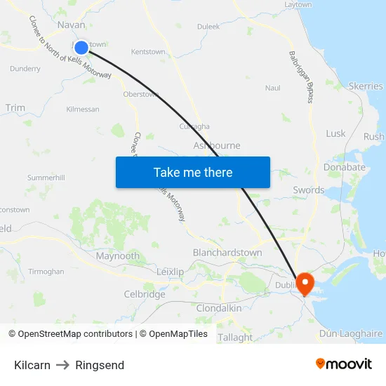 Kilcarn to Ringsend map