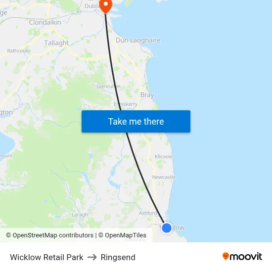 Wicklow Retail Park to Ringsend map