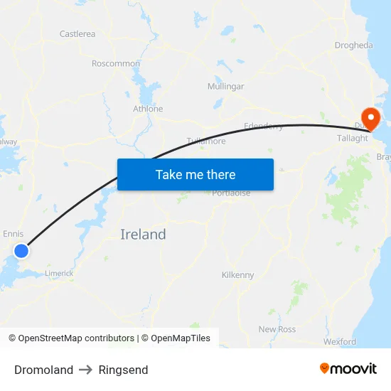 Dromoland to Ringsend map