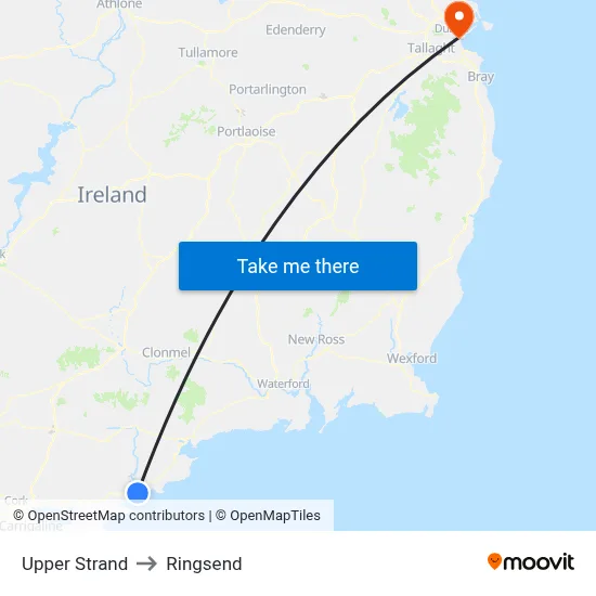 Upper Strand to Ringsend map