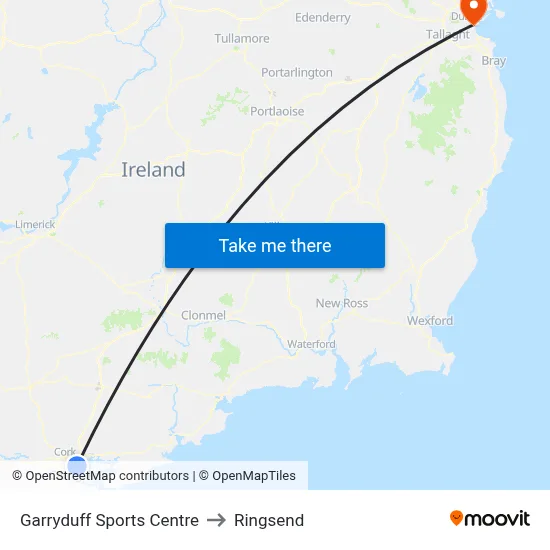 Garryduff Sports Centre to Ringsend map