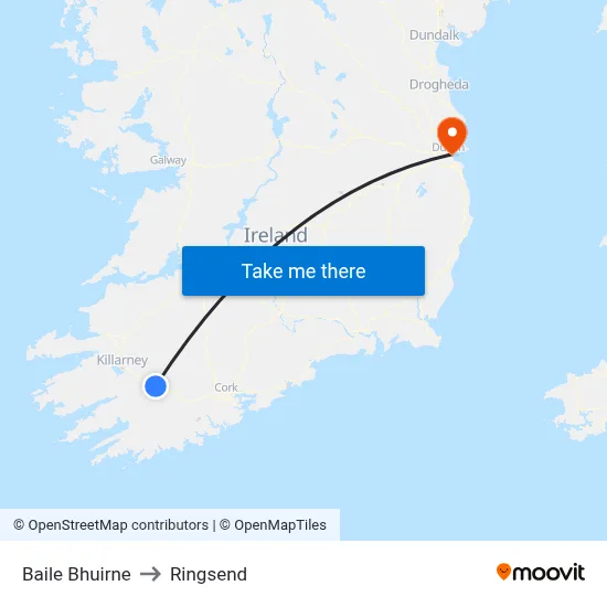 Baile Bhuirne to Ringsend map