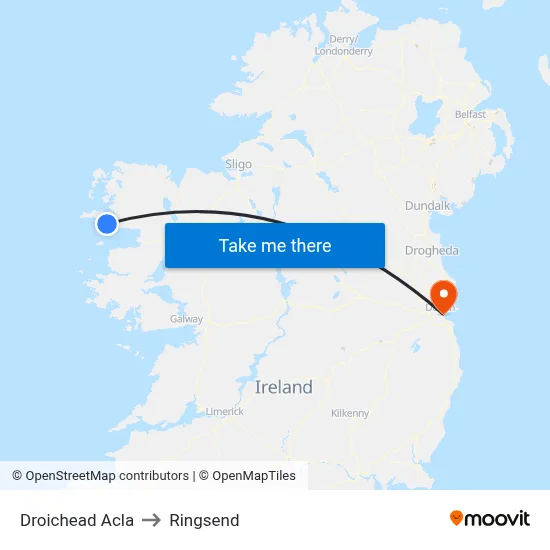 Droichead Acla to Ringsend map