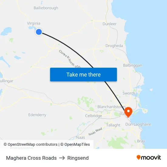 Maghera Cross Roads to Ringsend map