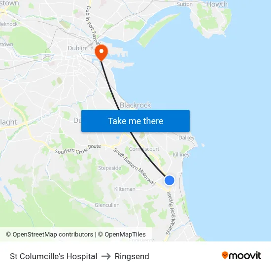 St Columcille's Hospital to Ringsend map