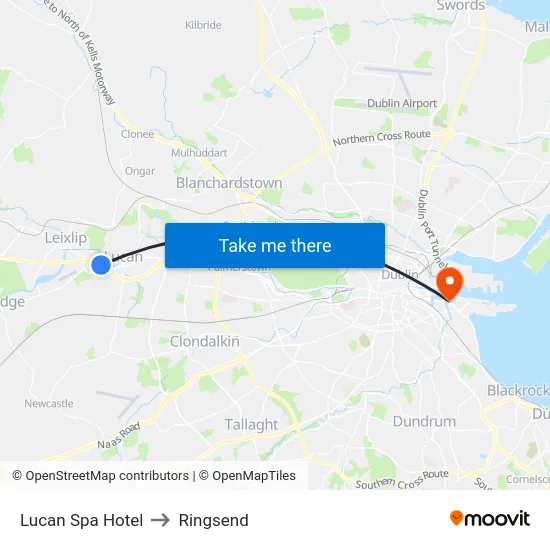 Lucan Spa Hotel to Ringsend map