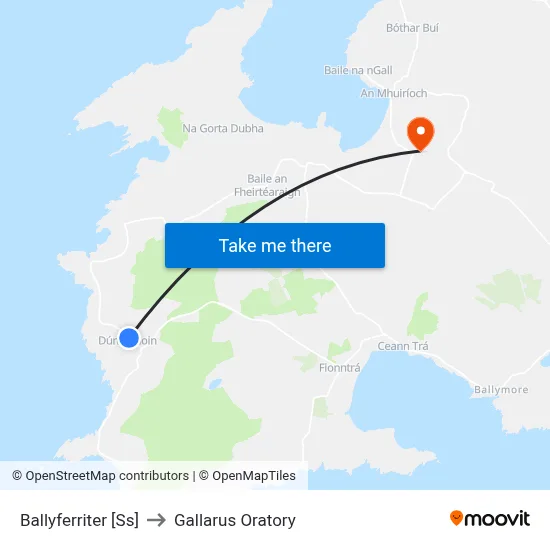 Ballyferriter [Ss] to Gallarus Oratory map