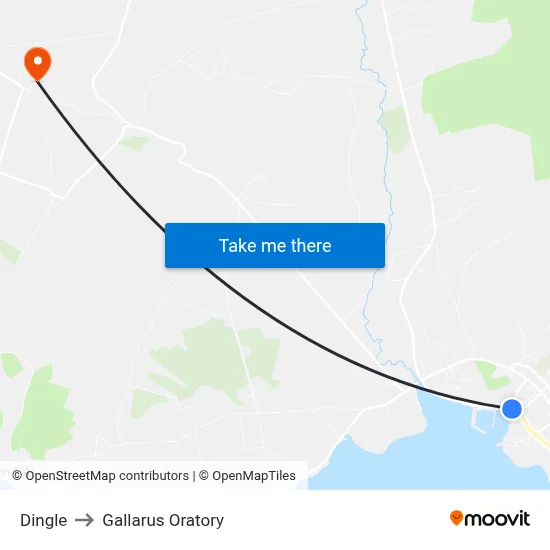 Dingle to Gallarus Oratory map