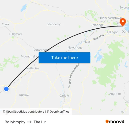 Ballybrophy to The Lir map