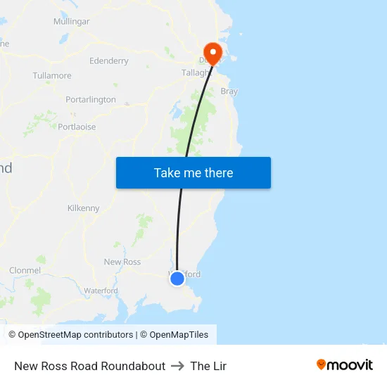 New Ross Road Roundabout to The Lir map