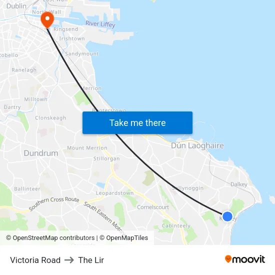 Victoria Road to The Lir map