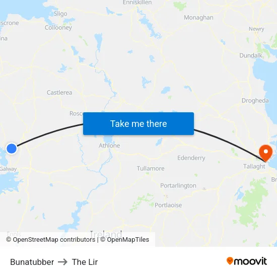 Bunatubber to The Lir map